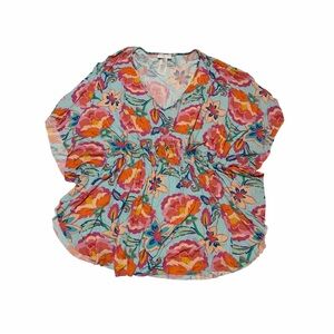 La Blanca V-Neck Caftan Cover Up Swimwear Beach Floral